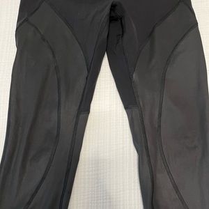 Black lululemon leggings with leather